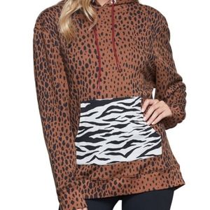 Good American The Mix Up Animal Print Hoodie 3 (size 2)